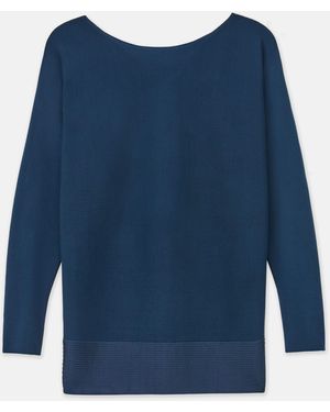 Lafayette 148 New York Lafayette 148 Ny Responsible Matte Crepe Dolman Sweater - Blue
