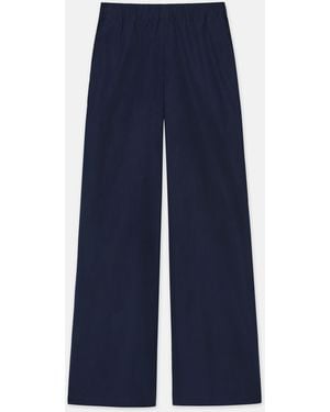 Lafayette 148 New York Organic Cotton Poplin Riverside Pant - Blue