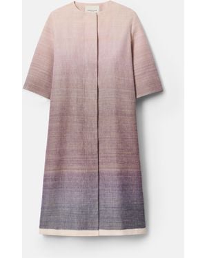 Lafayette 148 New York Lafayette 148 Ny Silk Short Sleeve Collarless Coat - Pink