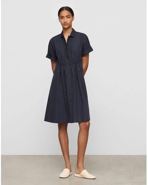 Lafayette 148 New York Petite Organic Cotton A-Line Shirtdress - Blue