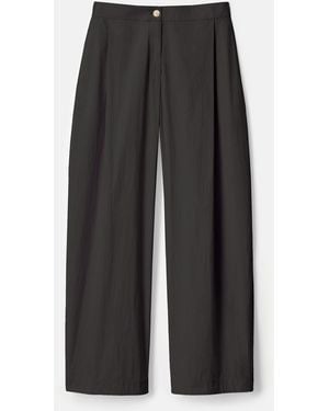 Lafayette 148 New York Travel Cotton Barrel Leg Ankle Pants - Black