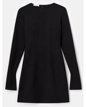 Lafayette 148 New York Wool Double Face Long Sleeve Sheath Dress - Black