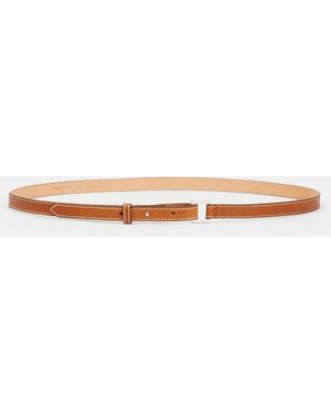 Lafayette 148 New York Italian Vachetta Leather Skinny Belt - Multicolor