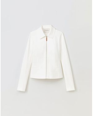 Lafayette 148 New York Lafayette 148 Ny Techno Stretch Twill Zip Tailored Jacket - White