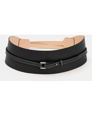 Lafayette 148 New York Vachetta Leather Obi Belt - Black