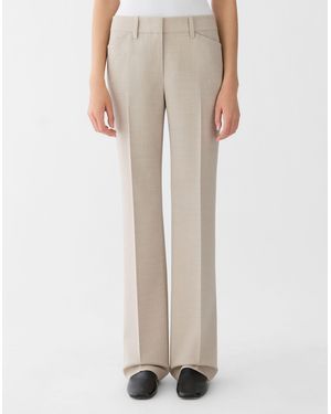 Lafayette 148 New York Stretch Wool Mid Rise Straight Leg Pant - Black