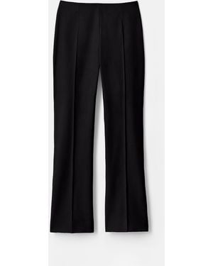Lafayette 148 New York Plus Size Stretch Cotton Twill Flared Ankle Pant - Black