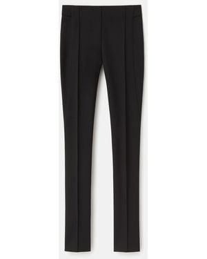 Lafayette 148 New York Scuba Jersey High Rise Slim Leg Ankle Pants - Black