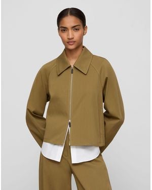 Lafayette 148 New York Cotton Viscose Twill Short Swing Jacket - Natural