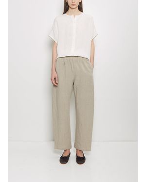 Apuntob Linen Wide Pull On Pant - White
