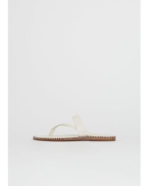 Dries Van Noten Double Strap Leather Sandal - White