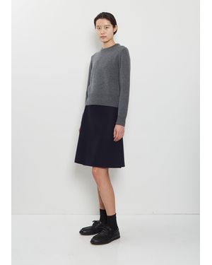 Extreme Cashmere N°465 Line Wool Cashmere Short Skirt - Blue