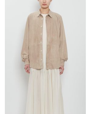 Lauren Manoogian Suede Panelled Shirt - Natural