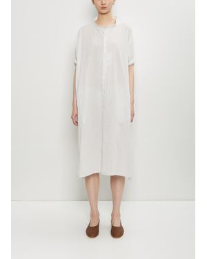 Y's Yohji Yamamoto Cotton Rolled-up Sleeve Dress - White
