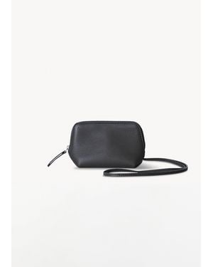 The Row Owen Leather Pouch - Black