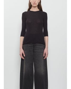 6397 Heirloom Cotton Silk Elbow Tee - Black