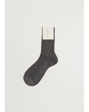 Maria La Rosa One Ribbed Silk Socks - White