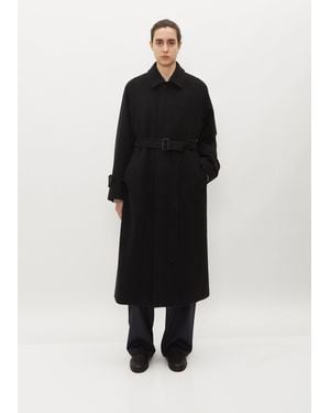 AURALEE Cashmere Wool Mosser Soutien Collar Coat - Black