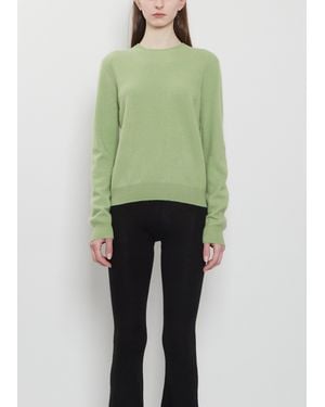 Frenckenberger Mini R-neck Cashmere Sweater Mono - Green