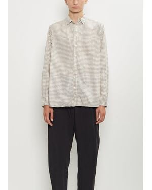 Pas De Calais Washed Cotton Mini Checkered Shirt - White