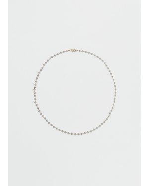 Anaconda Grey Sapphire Rosary Micro Necklace - White