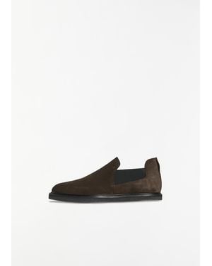 The Row Men Parker Suede Slip On - White