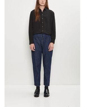 Pas De Calais Natural Denim Tapered Trousers - Blue