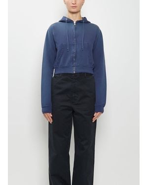 AURALEE Dyed Pima Cotton Zip Sweatshirt - Blue