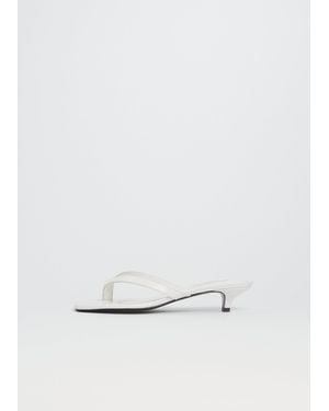 TOTEME Croco-embossed Heeled Sandal - White
