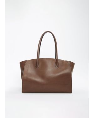 The Row Marlo 14 Saddle Leather Bag - Brown