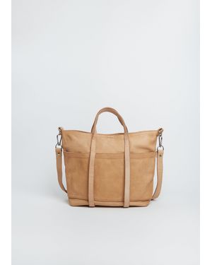 Guidi Leather Tote Bag, Small - White
