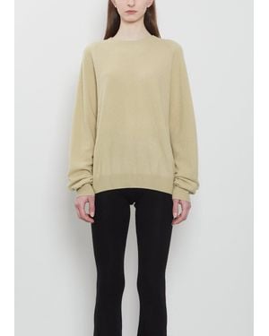 Frenckenberger Bf R-neck Cashmere Sweater Mono - Natural