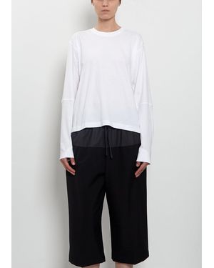 6397 Coverstitch Long Sleeve Cotton T-shirt - White