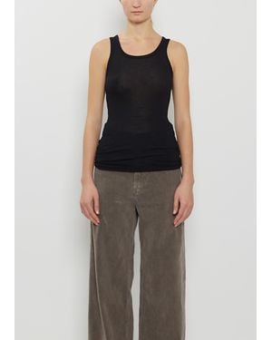 AURALEE Wool Silk Soft Rib Tank - Black