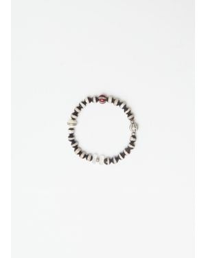 Ileana Makri Black Agate Stripe Beaded Bracelet 164 - Blue