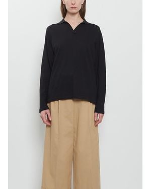 The Row Niosa Cotton Linen Top - Black