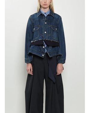Sacai Denim X Wool Melton Jacket - Blue