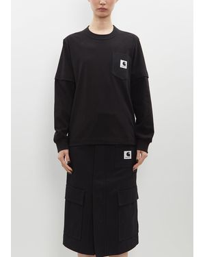 SACAI X CARHARTT WIP Long Sleeve T-shirt - Black