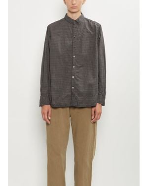Pas De Calais Washed Cotton Mini Checkered Shirt - Gray