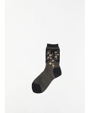Antipast Flower On Basket Socks - Black