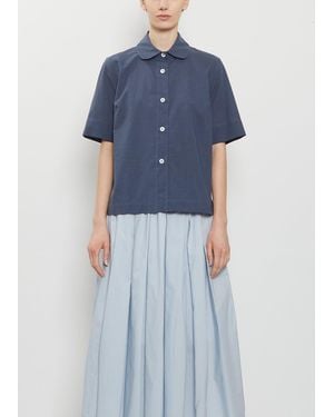 Margaret Howell Round Collar Cotton Shirt - Blue