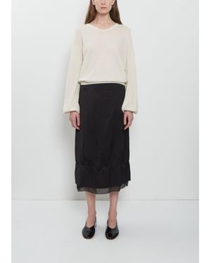 TOTEME Layered Satin Skirt - White