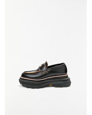 Sacai Leather Platform Loafers - Black
