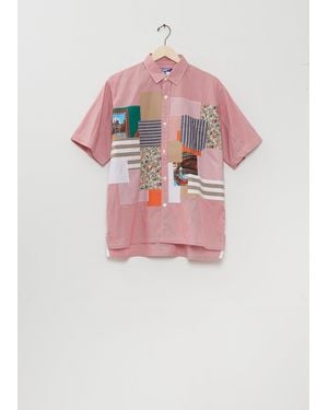 Junya Watanabe Cotton Nylon Check Patchwork Mix Shirt - Pink