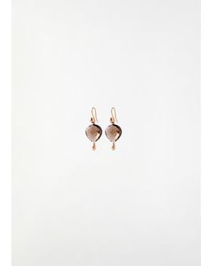 MIRIAM STELLA Smoky Quartz Sea Kale Seed Earrings - White