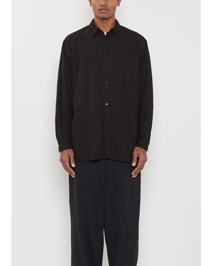 Comoli Men Cotton Khadi Double Layer Shirt - Black
