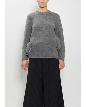Comme des Garçons Padded Details Wool Jumper - Grey