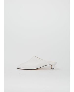 Lauren Manoogian Soft Leather Kitten Heel - White