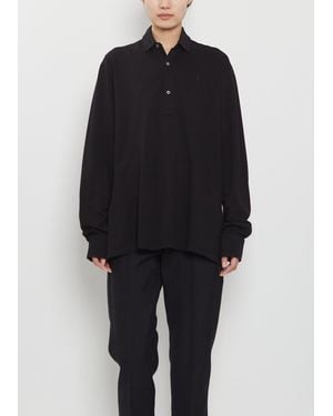 Setchu Origami Cotton Polo Shirt - Black