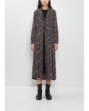 Junya Watanabe Georgette Flower Print Layered Wrap Dress - Multicolour